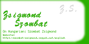 zsigmond szombat business card